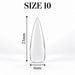 Nail Success Australia Stiletto Medium soft gel tip, size 10, clear, 23 mm long x 6 mm wide