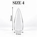 Nail Success Australia Stiletto Medium soft gel tip, size 4, clear, 26 mm long x 8.5 mm wide