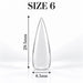 Nail Success Australia Stiletto Long soft gel tip, size 6, clear, 29.5 mm long x 8.5 mm wide