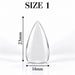 Nail Success Australia Stiletto Short soft gel tip, size 1, clear, 23 mm long x 14 mm wide