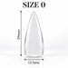 Nail Success Australia Stiletto Medium soft gel tip, size 0, clear, 29 mm long x 12.5 mm wide