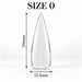 Nail Success Australia Stiletto Long soft gel tip, size 0, clear, 34 mm long x 13.5 mm wide