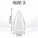 Nail Success Australia Stiletto Short soft gel tip, size 2, clear, 21.5 mm long x 13 mm wide