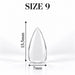 Nail Success Australia Stiletto Short soft gel tip, size 9, clear, 15.5 mm long x 7 mm wide
