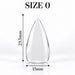 Nail Success Australia Stiletto Short soft gel tip, size 0, clear, 23.5 mm long x 15 mm wide