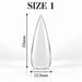 Nail Success Australia Stiletto Long soft gel tip, size 1, clear, 33 mm long x 12.5 mm wide