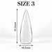 Nail Success Australia Stiletto Long soft gel tip, size 3, clear, 31.5 mm long x 10.5 mm wide