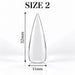 Nail Success Australia Stiletto Long soft gel tip, size 2, clear, 32 mm long x 11 mm wide
