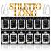 Nail Success Australia Stiletto Long soft gel tips individual refills, all 12 sizes, 0 to 11, 50 clear tips per pouch