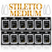 Nail Success Australia Stiletto Medium soft gel tips individual refills, all 12 sizes, 0 to 11, 50 clear tips per pouch