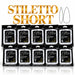 Nail Success Australia Stiletto Short soft gel tips individual refills, all 10 sizes, 0 to 9, 50 clear tips per pouch