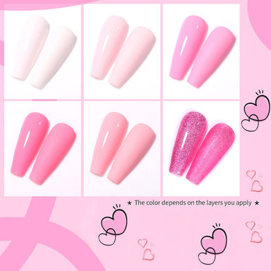 Soft Pink - Gel Polish 6 Colour Set