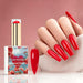 NSI Australia Spiced Pumpkin red-orange gel polish with glossy manicure and swatch, shade 08