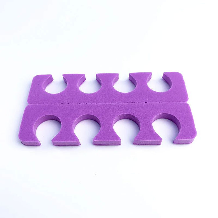 Purple sponge toe separators — 1 pair pedicure spacers for nail polish