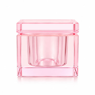 Translucent pink square 30ml jar with screw top lid for acrylic powder and nail art storage, NSI Australia