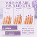 Square Nail Tips trimmed to short, medium and long lengths showing customisable square nail extensions