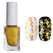 Gold stamping nail polish with gold floral stamped nail designs