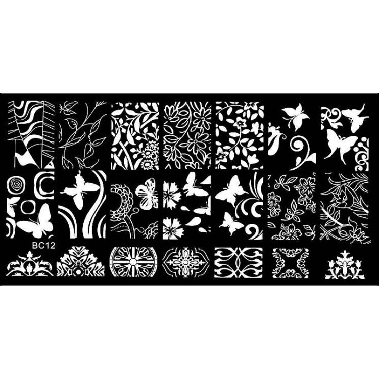 Stamping Plates Nail Art DesignsBC12