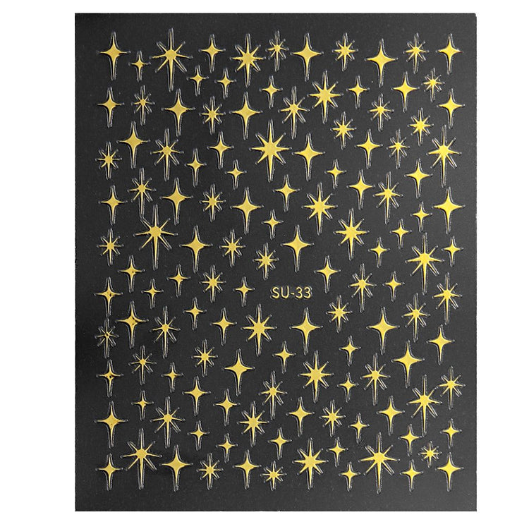 Gold star nail art stickers — SU-33 sheet for manicures – NSI Australia