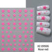 Rose Red Star Nail Art Sticker XZ-D9506 sheet with bright pink star designs and white manicure samples