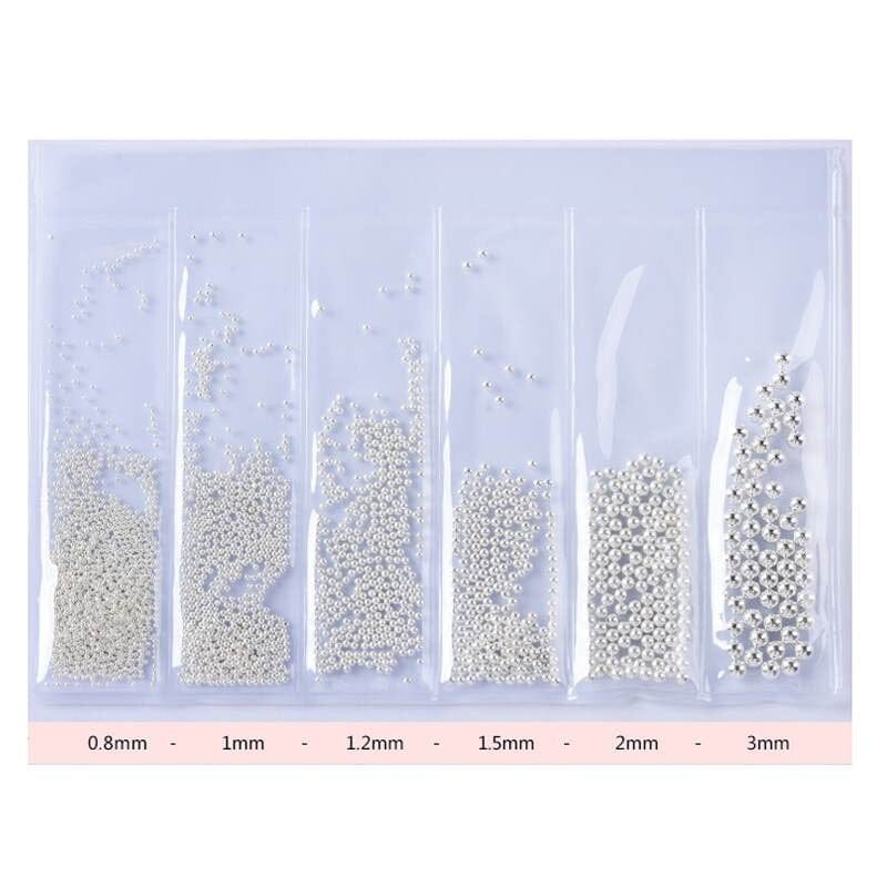 Steel Caviar Beads Bag(6 sizes)White