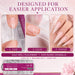 Stiletto Nail Tips half well application steps showing sizing, nail glue placement and finished stiletto nail