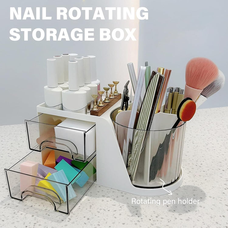 Storage Box with Rotating Storage and Draws