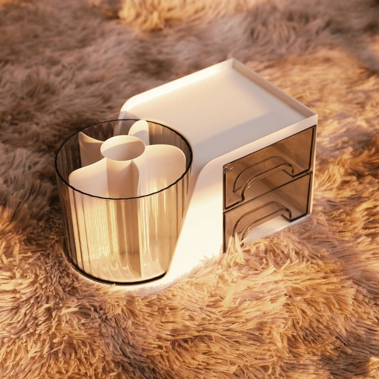 Storage Box with Rotating Storage and Draws