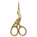 Gold stork scissors with pointed precision blades and decorative bird design, NSI Australia