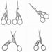 Silver stork nail scissors shown from multiple angles with open and closed blades, NSI Australia