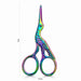 Rainbow stork nail scissors with 9cm length and 4.3cm width measurements, NSI Australia