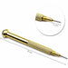 Gold stud drill nail piercing tool with 8cm handle and 1cm drill bit for adding dangle charms to salon nail art designs