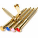 Gold stud drill nail piercing tools for dangle charms with precision drill bit and coloured handle ends for creative salon nail art designs