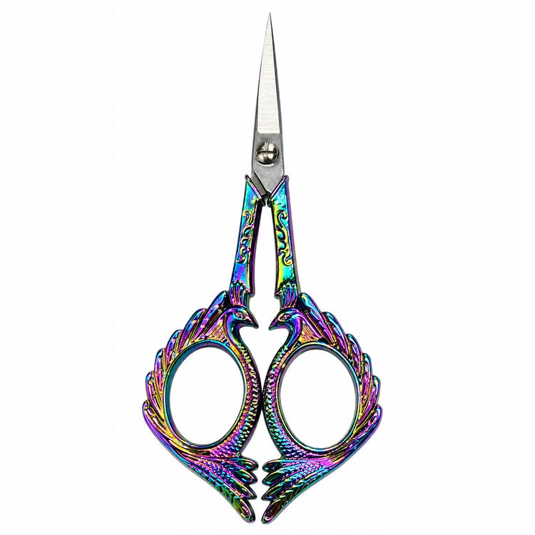 Rainbow stylish bird nail scissors with ornate bird-inspired handles and sharp blades, NSI Australia