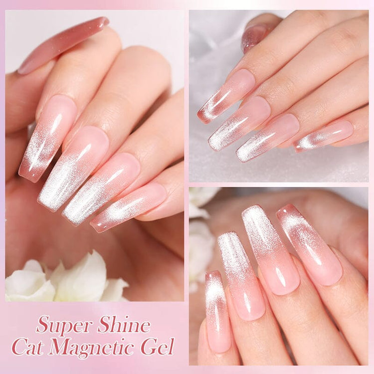 Super Shiny Silver Crystal Cat Eye Magnetic Gel Born Pretty