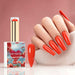 NSI Australia Tangerine Flame orange-red gel polish with glossy manicure and swatch, shade 07