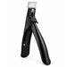 Black nail tip cutter shown upright with open spring-loaded handle on a plain background