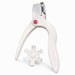 White PVC handle nail tip cutter with cutting guide wheel for artificial nail tips