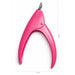 Pink handled nail tip cutter with stainless steel blade, 130 mm tall and 71 mm wide