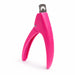 Pink PVC handle nail tip cutter for trimming artificial nail tips and extensions