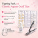 Classic square nail tip kits in natural, clear and white with 7g brush-on nail glue and a professional tip cutter