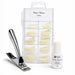 Classic Natural 100ct square nail tips tipping pack with tip cutter and 7g Polybond brush-on nail glue for professional salon extensions
