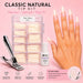 Classic natural nail tip kit with 300 square tips in 10 sizes, nail tip cutter and 7g brush-on nail glue
