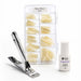 Classic Natural 300ct square nail tips tipping pack with tip cutter and 7g Polybond brush-on nail glue for professional salon extensions
