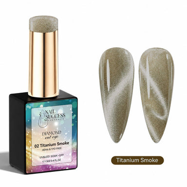 Titanium Smoke HEMA- and TPO-free diamond cat-eye gel polish with magnetic nail swatches – Nail Success Australia