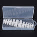 NSI Toe Nail Tips Clear Tray 240ct case open showing clear toe tips sorted by size