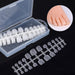 NSI Toe Nail Tips Clear Tray 240ct in a storage case with strips of clear toe tips