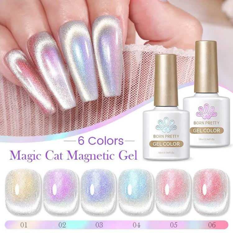 Transparent Aurora Cat Eye Magnetic Gel Born PrettyPack 6 colours(01+02+03+04+05+06)