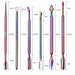 Rainbow 6-piece cuticle pusher, trimmer and scraper tool set with size measurements, NSI Australia
