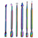 Rainbow 6-piece cuticle pusher, trimmer and peeler scraper nail tool set, NSI Australia